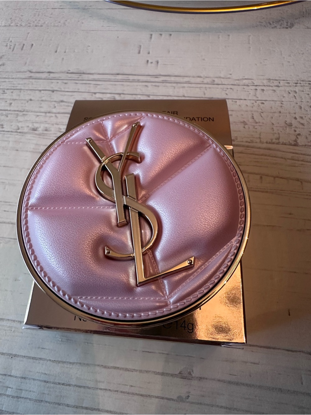 Yves Saint Laurent Pink Quilted Logo Compact